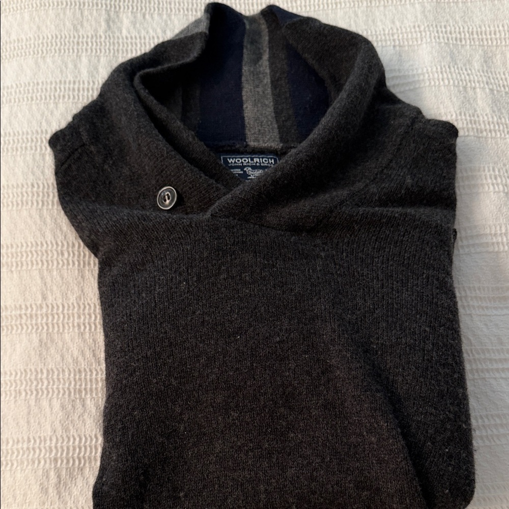 Woolrich Men's Charcoal Cardigan Sweater
